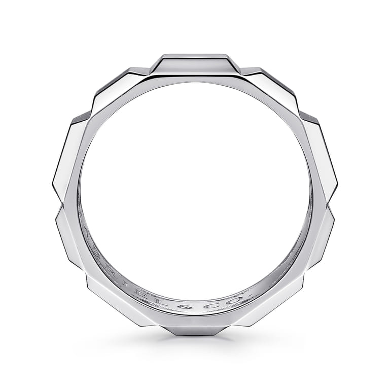 925 Sterling Silver 6mm Square Mens Ring in High Polished Finish - Shot 2