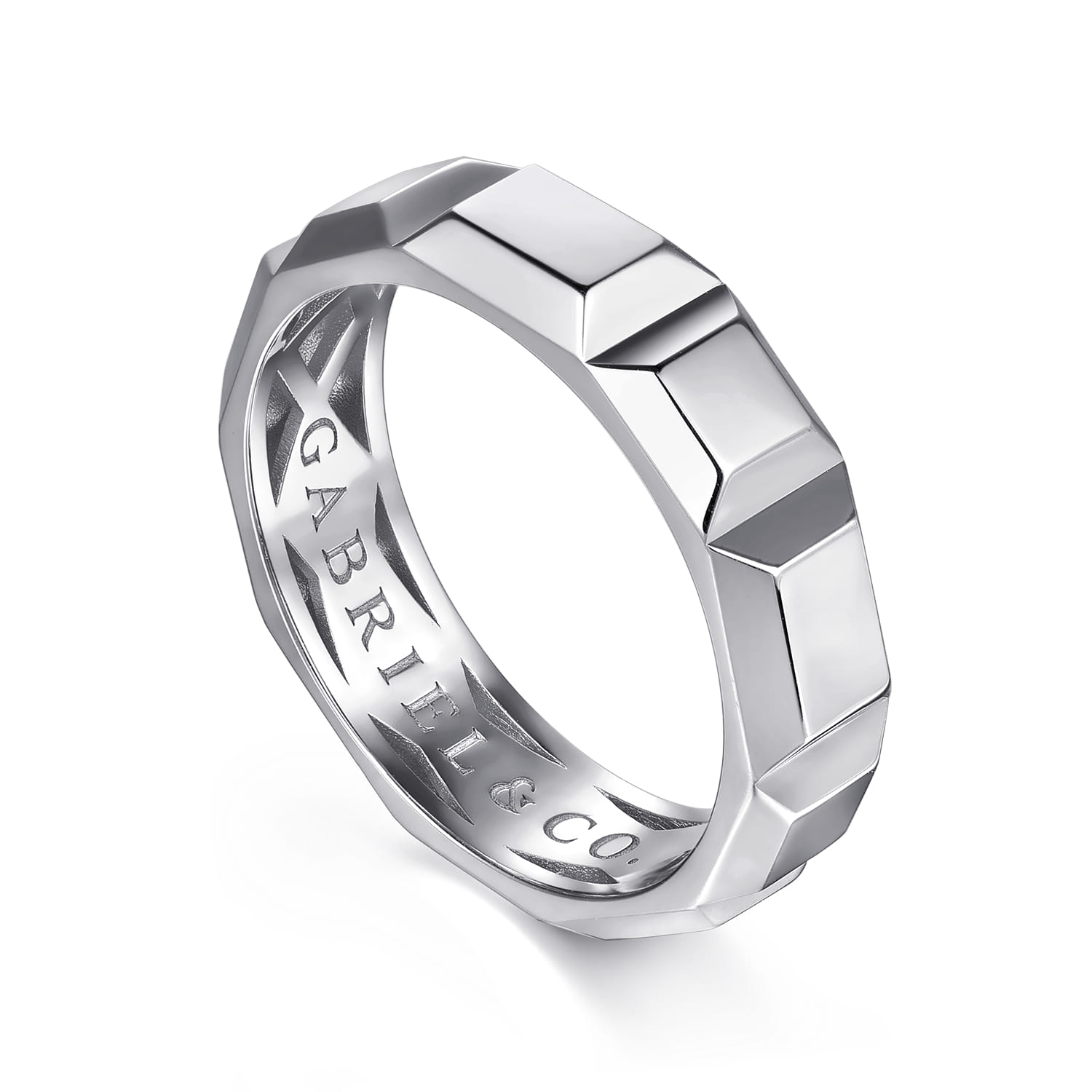 925 Sterling Silver 6mm Square Mens Ring in High Polished Finish - Shot 3