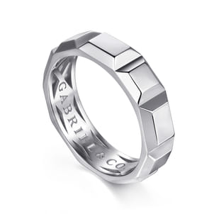 925 Sterling Silver 6mm Square Mens Ring in High Polished Finish