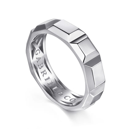 925 Sterling Silver 6mm Square Mens Ring in High Polished Finish