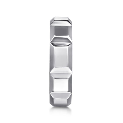 925 Sterling Silver 6mm Square Mens Ring in High Polished Finish