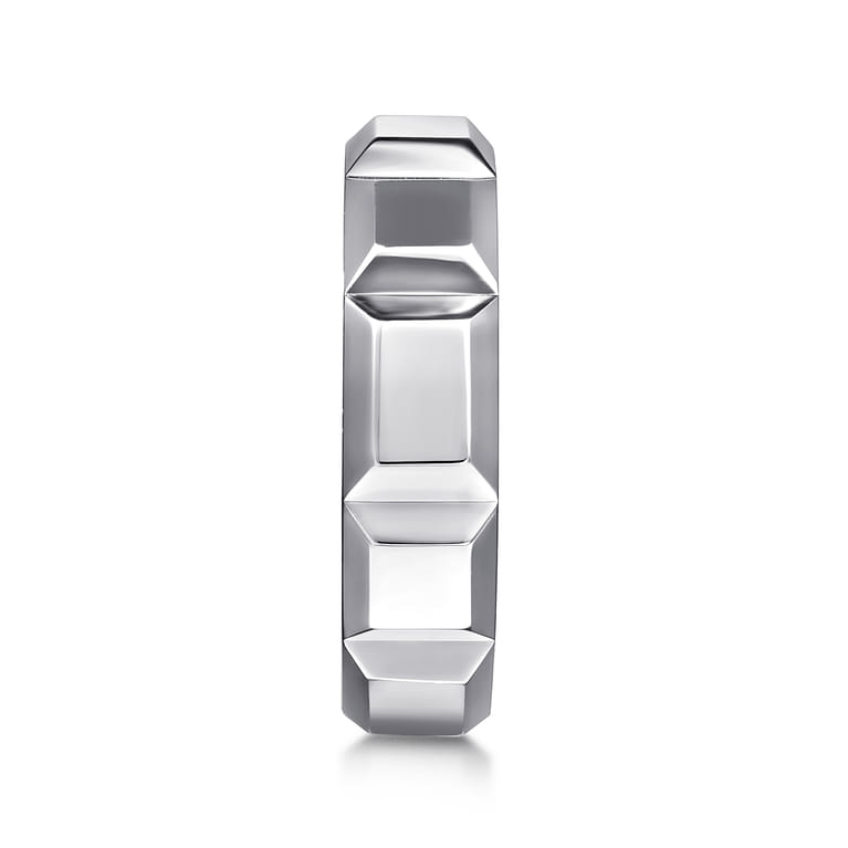 925 Sterling Silver 6mm Square Mens Ring in High Polished Finish - Shot 4