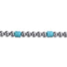 925 Sterling Silver 6mm ball and Turquoise Cylinder Beaded Bracelet