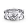 925 Sterling Silver 8mm Herringbone Mens Ring in High Polish