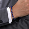 925 Sterling Silver 8mm Lapis Beaded Bracelet