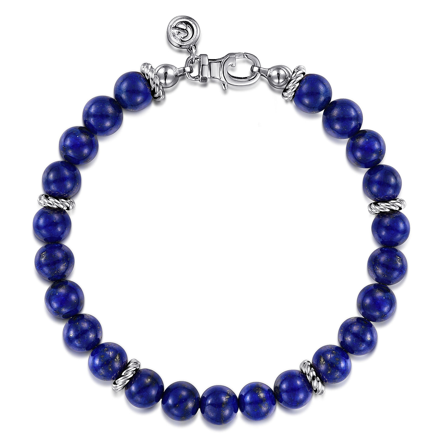 925 Sterling Silver 8mm Lapis Beaded Bracelet @ $500. Shop