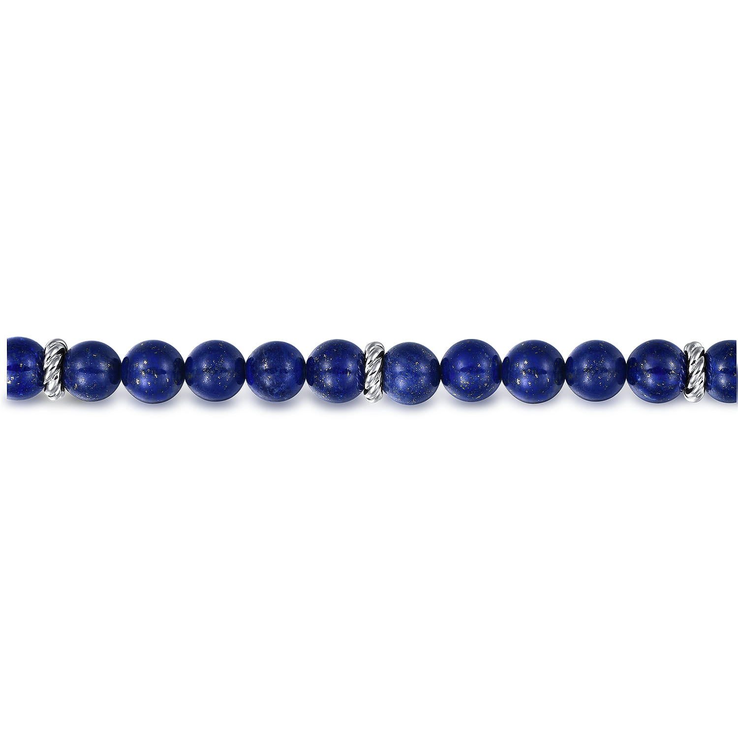 925 Sterling Silver 8mm Lapis Beaded Bracelet - Shot 2