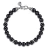 925 Sterling Silver 8mm Onyx Beaded Bracelet