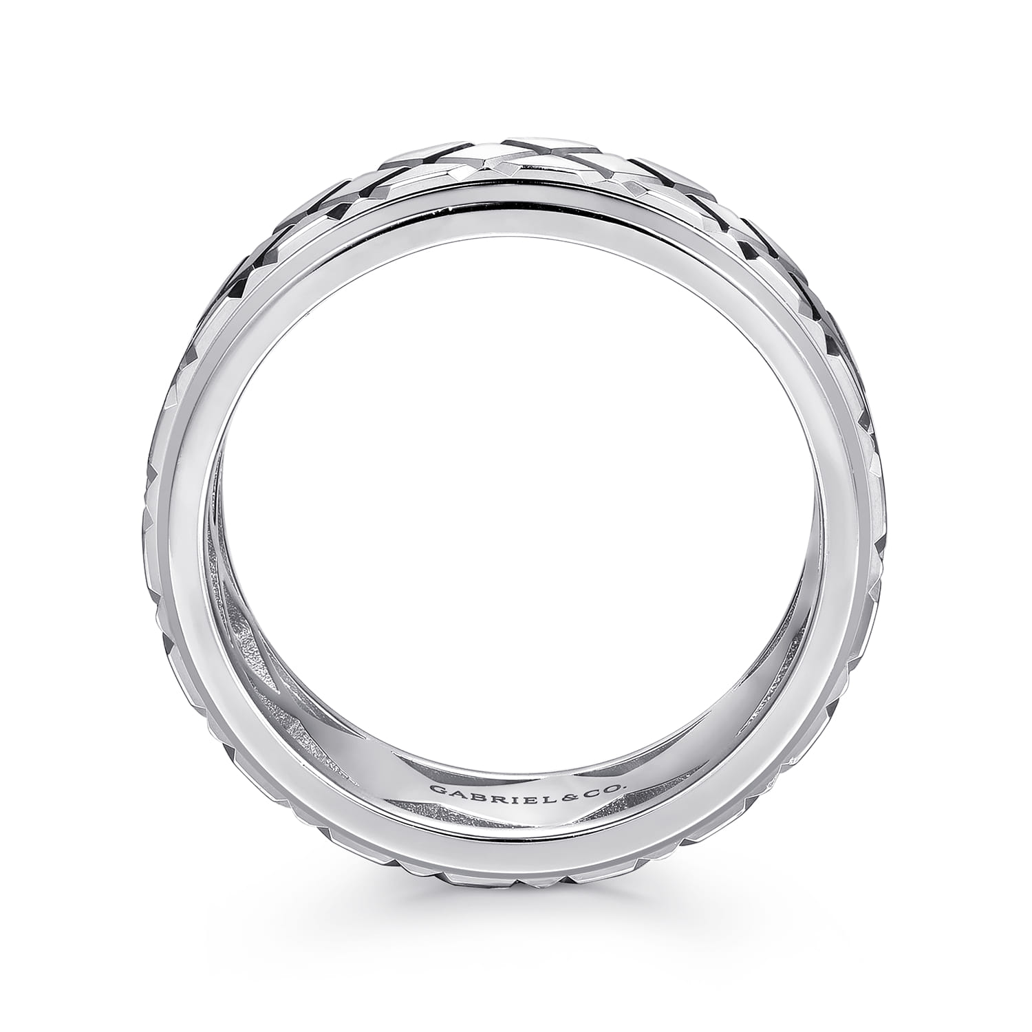 925 Sterling Silver 8mm Square Mens Ring in High Polished Finish - Shot 2
