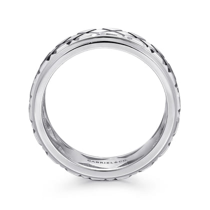 925 Sterling Silver 8mm Square Mens Ring in High Polished Finish