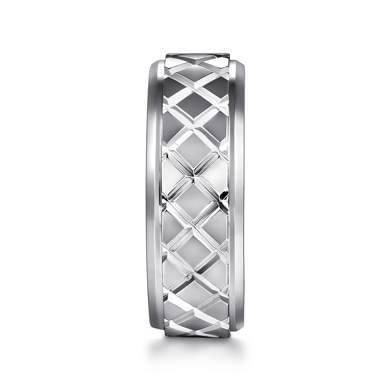 925 Sterling Silver 8mm Square Mens Ring in High Polished Finish - Shot 4