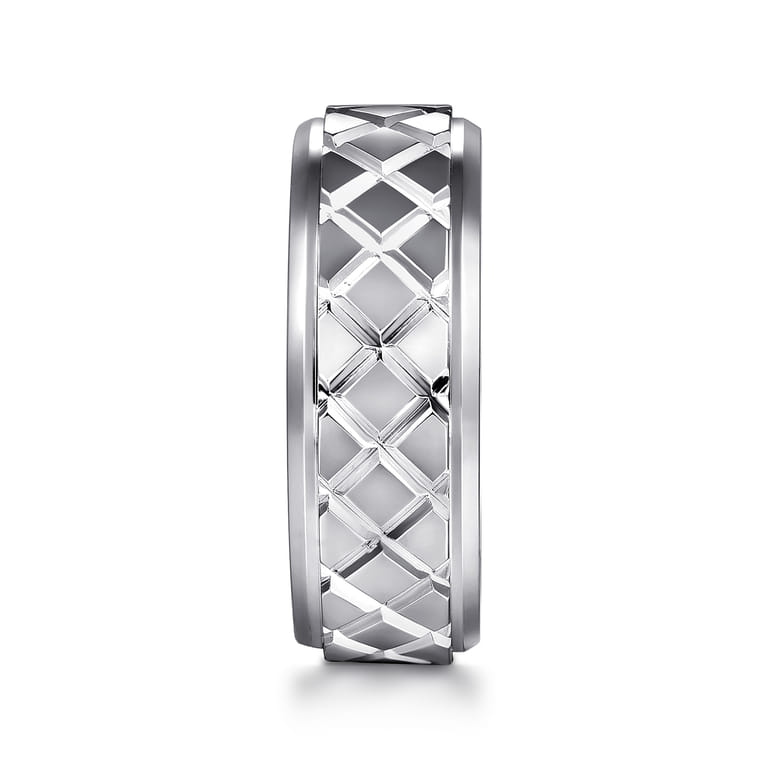 925 Sterling Silver 8mm Square Mens Ring in High Polished Finish - Shot 4