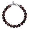 925 Sterling Silver 8mm Tiger Eye Beaded Bracelet