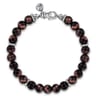 925 Sterling Silver 8mm Tiger Eye Beaded Bracelet