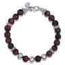925 Sterling Silver 8mm Tiger Eye  Faceted Bead Bracelet