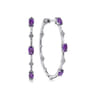 925 Sterling Silver Amethyst Bujukan Classic 40mm Hoop Earrings