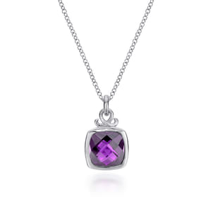 925 Sterling Silver Amethyst Pendant Necklace