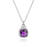925 Sterling Silver Amethyst Pendant Necklace