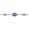 925 Sterling Silver Amethyst Station Bracelet