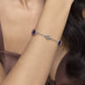 925 Sterling Silver Amethyst Station Bracelet