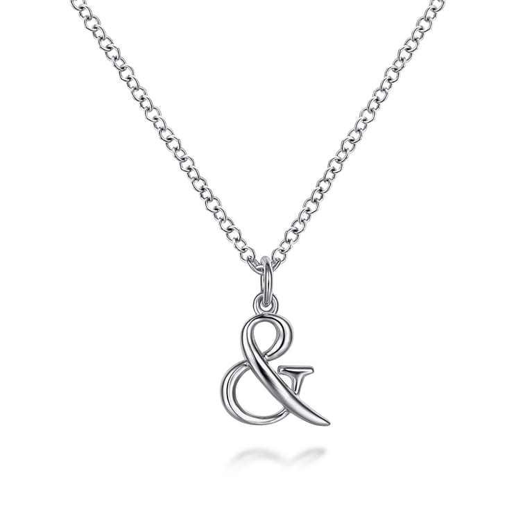 925 Sterling Silver Ampersand Necklace - Shot 1