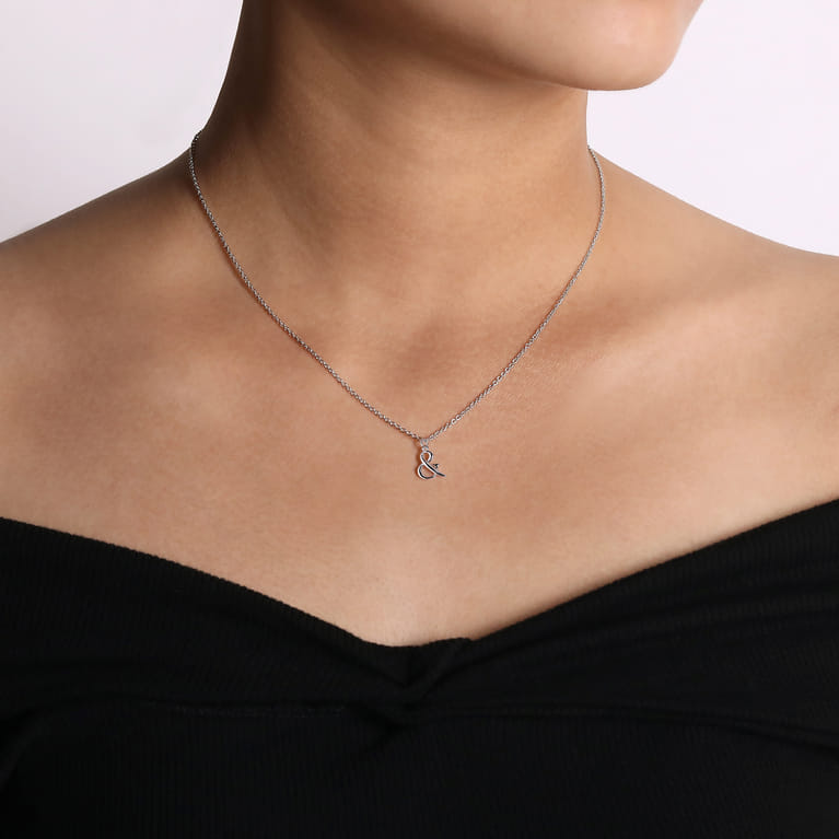 925 Sterling Silver Ampersand Necklace - Shot 3