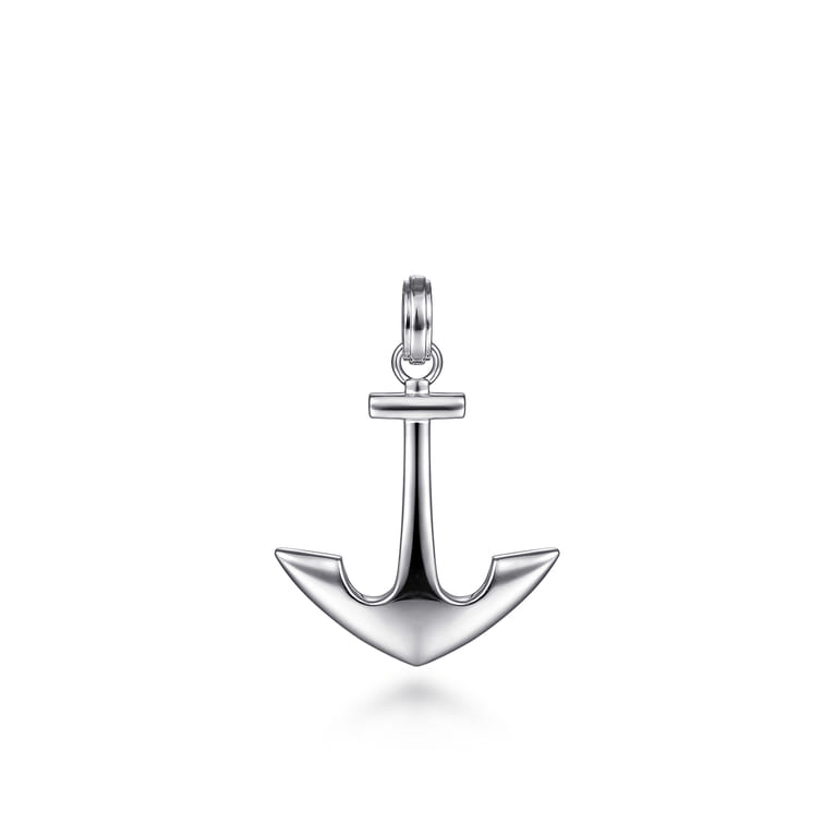 925 Sterling Silver Anchor Pendant - Shot 1