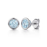 925 Sterling Silver Aquamarine Stud Earrings