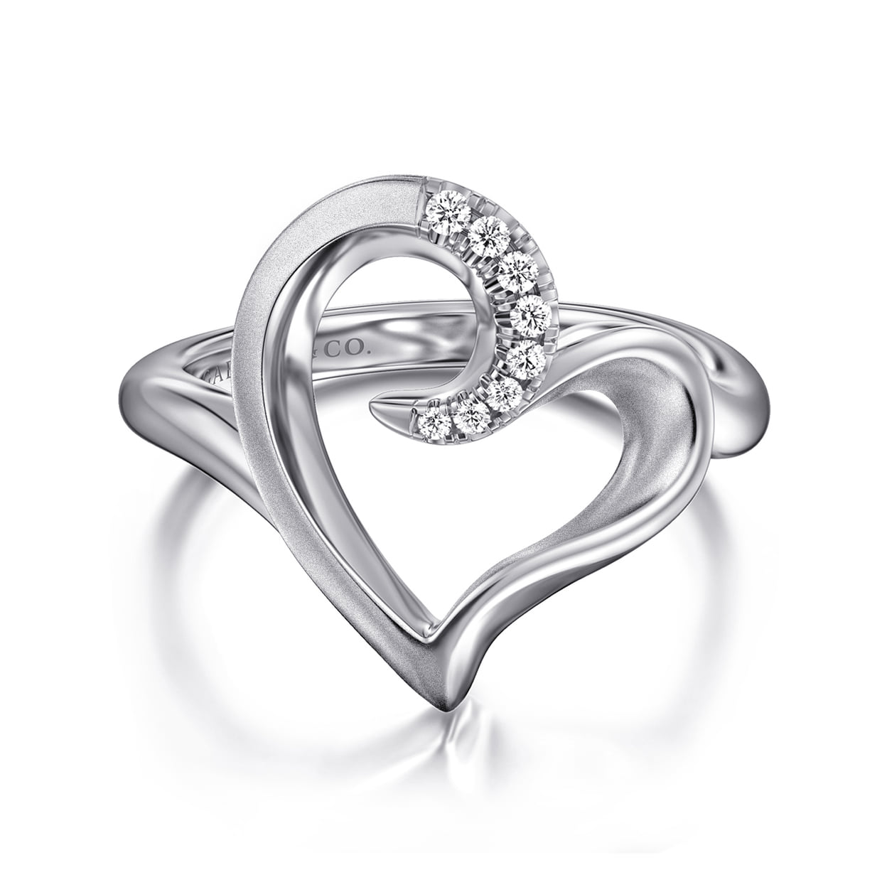 925 Silver Heart Contemporary [Ring Type]. SKU LR50019SVJWS 