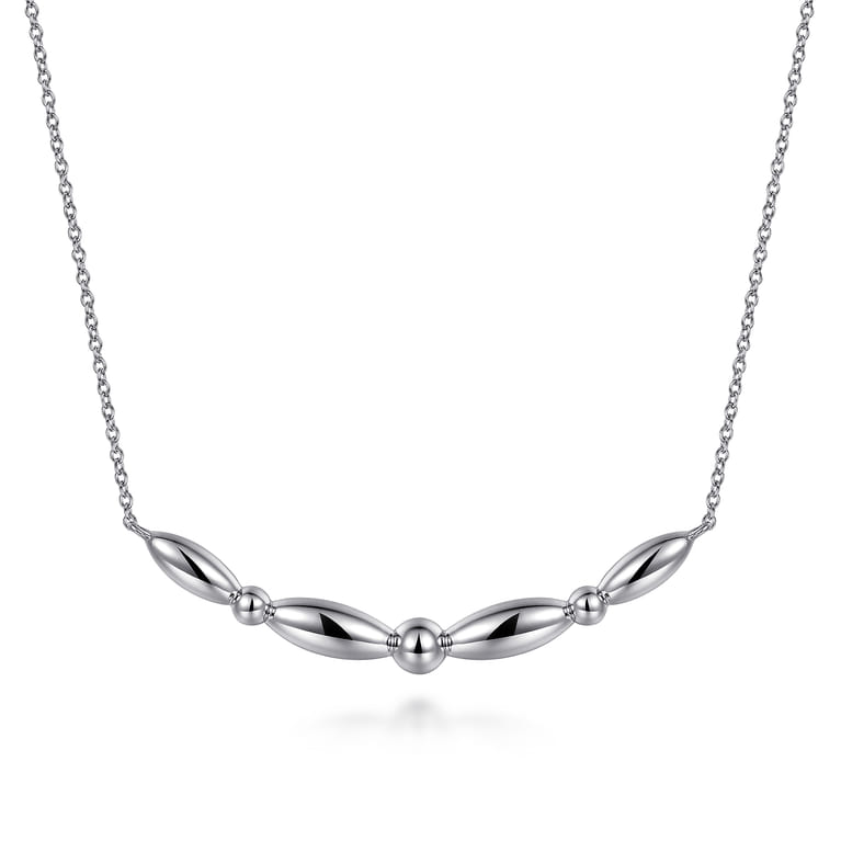 925 Sterling Silver Bar Pendant Necklace - Shot 1