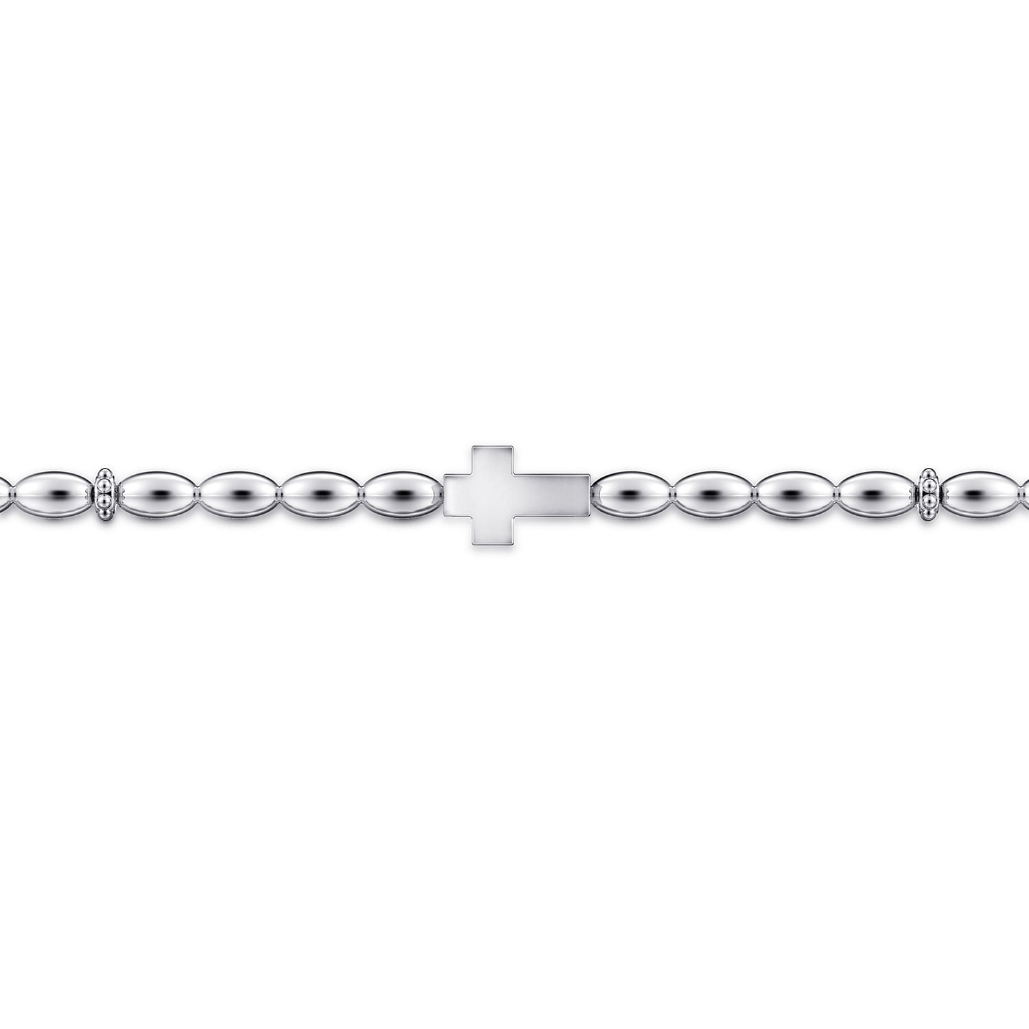 925 Sterling Silver Beaded Cross Bracelet - Shot 2
