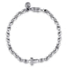 925 Sterling Silver Beaded Cross Bracelet
