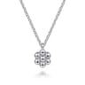 925 Sterling Silver Beaded Flower Pendant Necklace