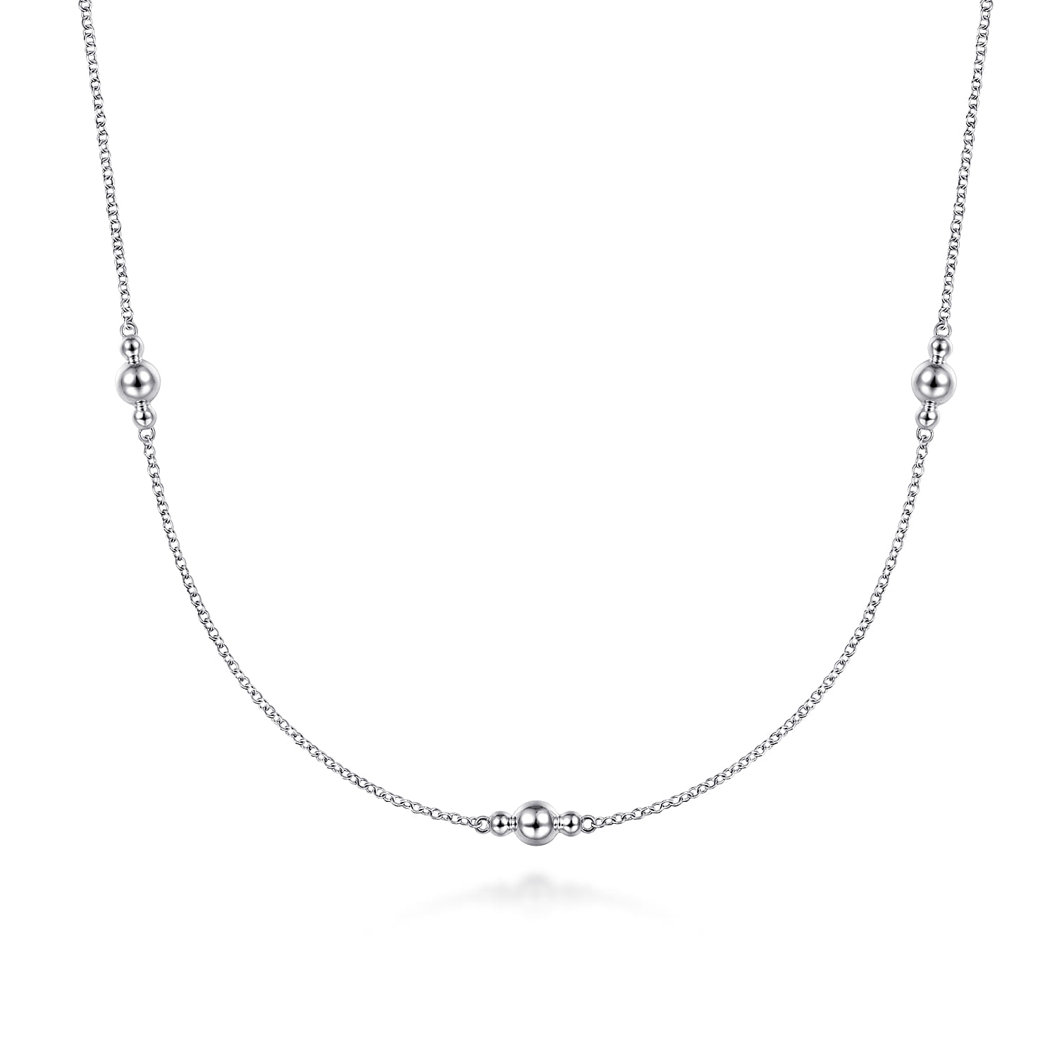 925 Sterling Silver Beaded Necklace - Shot 1