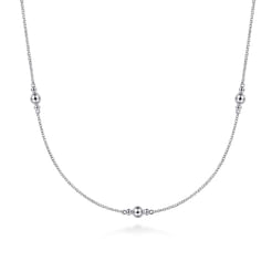 925 Sterling Silver Beaded Necklace