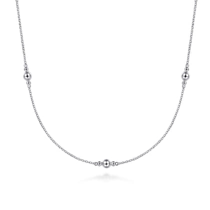 925 Sterling Silver Beaded Necklace