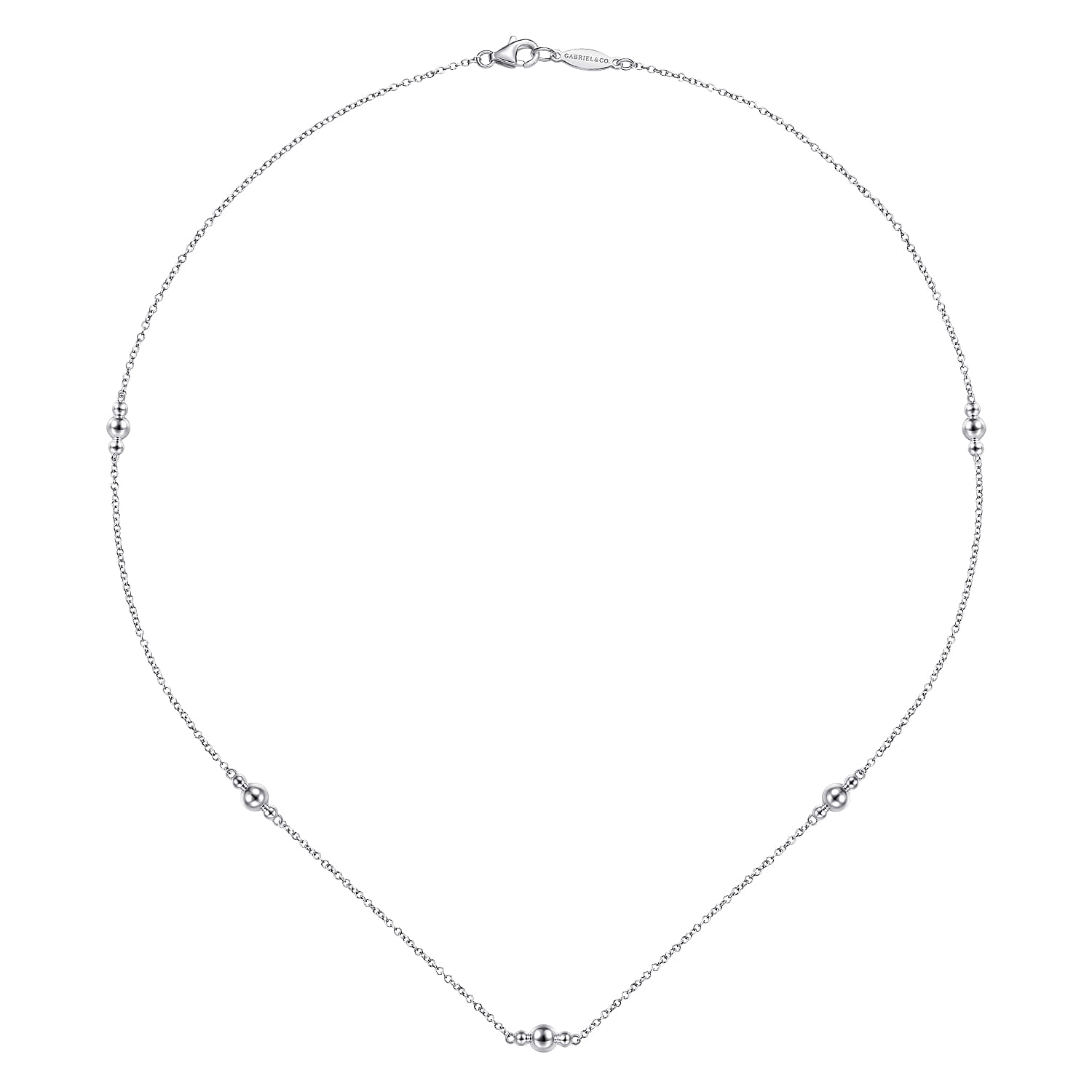 925 Sterling Silver Beaded Necklace - Shot 2