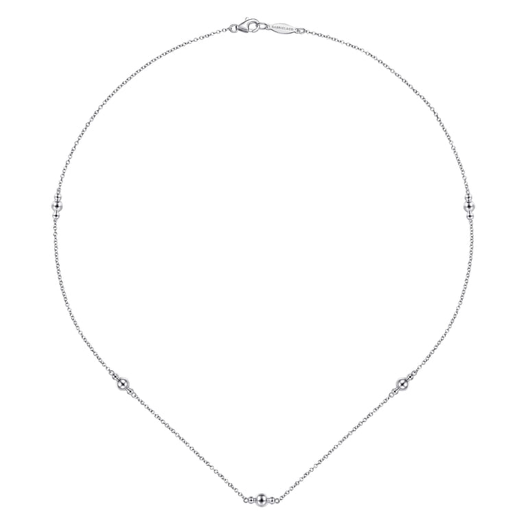 925 Sterling Silver Beaded Necklace - Shot 2