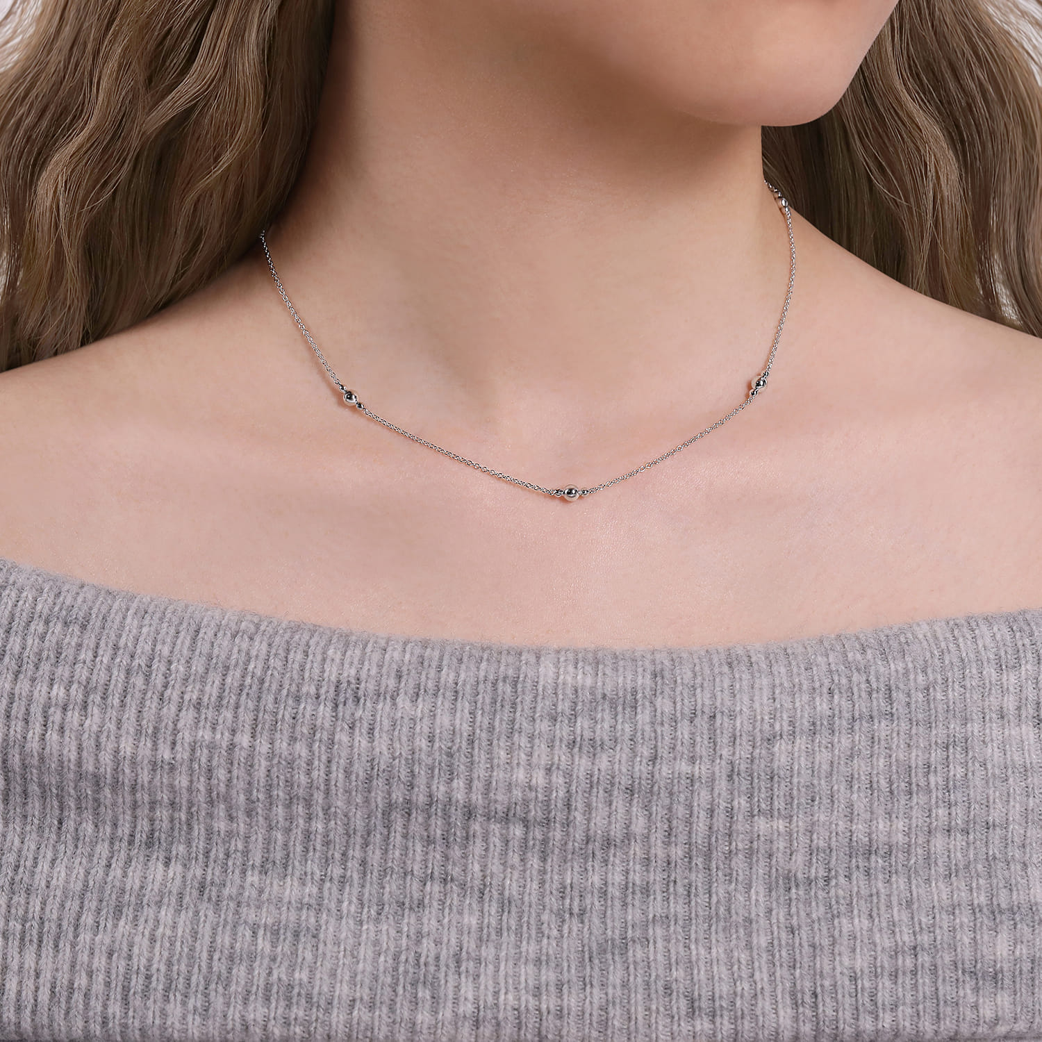 925 Sterling Silver Beaded Necklace - Shot 3