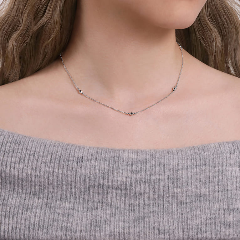 925 Sterling Silver Beaded Necklace - Shot 3