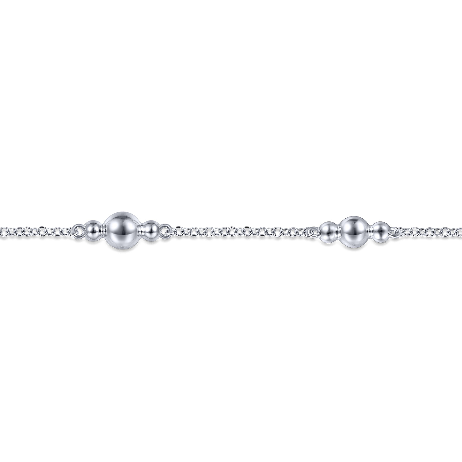 925 Sterling Silver Beaded Station Bracelet - Shot 2