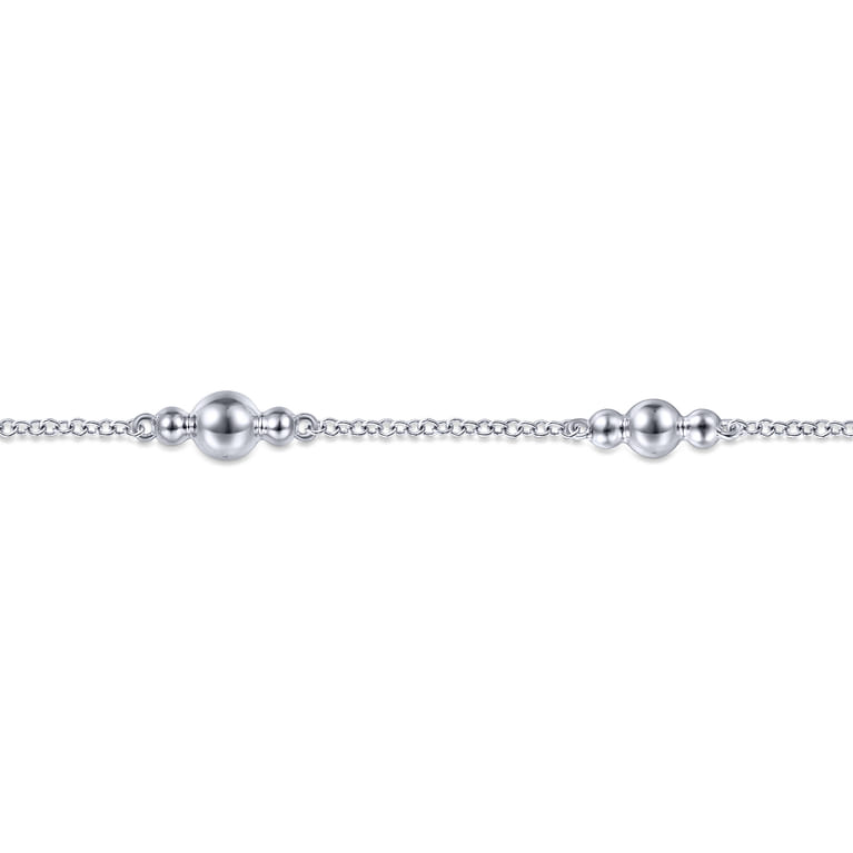925 Sterling Silver Beaded Station Bracelet - Shot 2