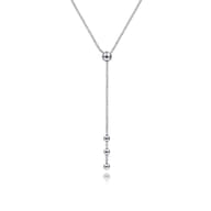 925 Sterling Silver Beaded Y Knots Necklace