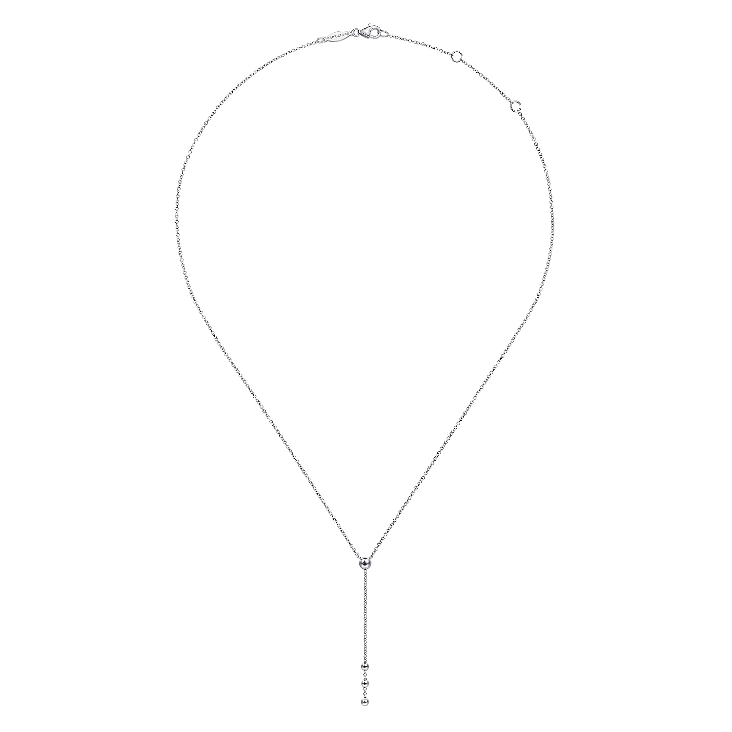 925 Sterling Silver Beaded Y Knots Necklace - Shot 2