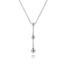 925 Sterling Silver Beaded Y Knots Necklace