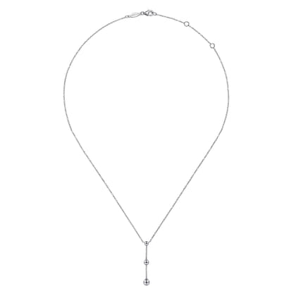 925 Sterling Silver Beaded Y Knots Necklace