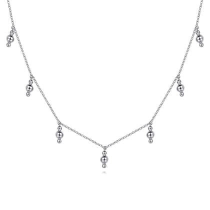 925 Sterling Silver Beads Droplet Necklace