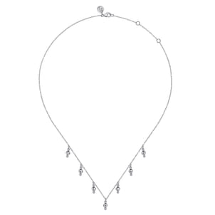 925 Sterling Silver Beads Droplet Necklace