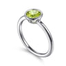925 Sterling Silver Bezel Set Peridot Solitaire Ring
