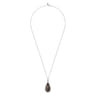 925 Sterling Silver Black Mother of Pear Boublet Bujukan Teardrop Necklace